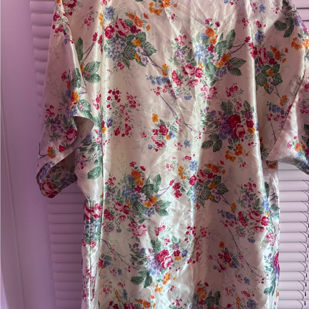 Cream and Red Floral Pajama Set
